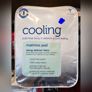 AllerEase Twin Sz Cooling Mattress Pad New In Pkg